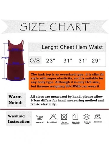 Camisoles & Tanks Womens Adjustable Spaghetti Strap Tank Tops 2pc Plus Size Long-Lenght Camisole-Seamless Basic Plain Workout...
