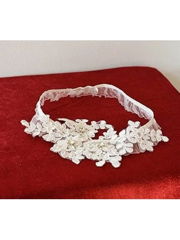 Garters & Garter Belts Handmade Lace Wedding Garter - Applique White - C212IQHH2Y7 $20.93