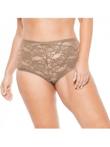Panties Women's Plus Size 2-Pack Lace Full-Cut Brief Underwear - Nude Pack (1075) - CY18TR58HWK $34.13