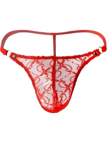 Briefs Men's G String Thong QUNANEN Lace Mesh Pouch G-String Thong T-Back Lingerie Brief Panty Hot Underpants Gift for Boyfri...