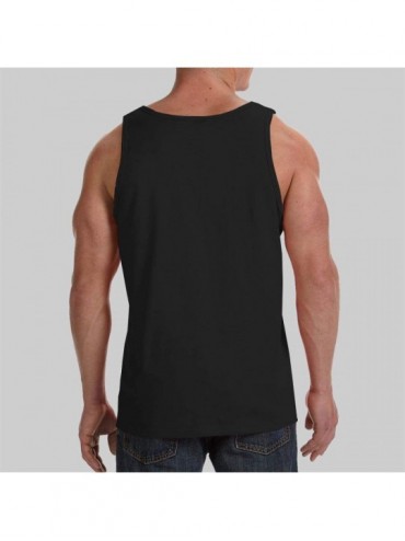 Undershirts Men's Sleeveless Undershirt Summer Sweat Shirt Beachwear - Cream Triangles - Black - C619CK4NSH7 $38.13