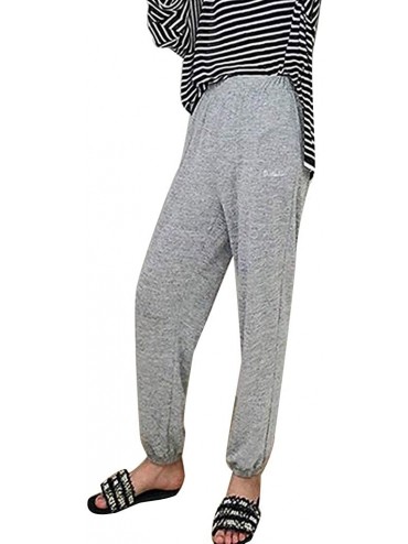 Bottoms Lounge Pants Women Loose Ankle Length Elastic Waist Casual Harem Pants Comfy Pajama Pjs Pants Yoga Running Pants Gray...