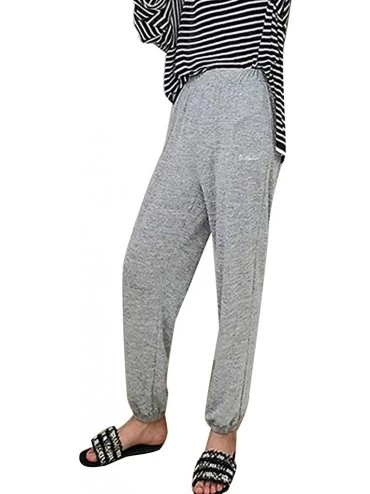 Bottoms Lounge Pants Women Loose Ankle Length Elastic Waist Casual Harem Pants Comfy Pajama Pjs Pants Yoga Running Pants Gray...
