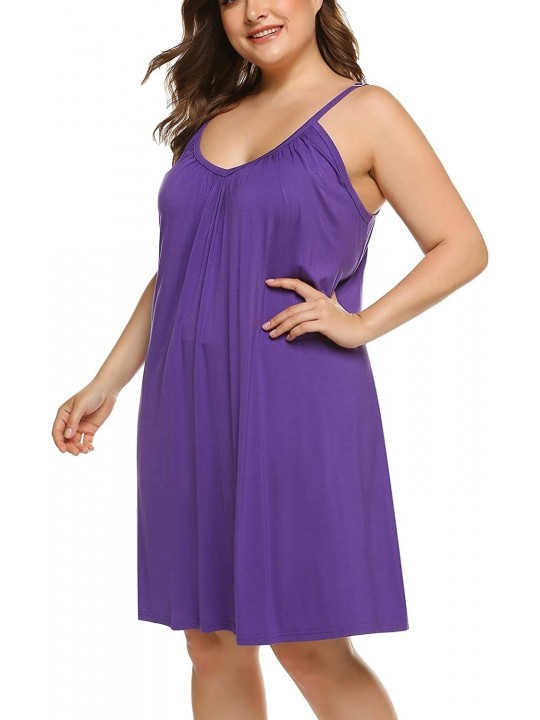 Womens Plus Size Nightgown Sleeveless Sleepwear Modal Cotton ...