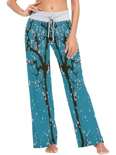 Bottoms Women's Comfy Casual Pajama Pants Cherry Blossom Drawstring Palazzo Lounge Pants Wide Leg - Multicolor - CF19DERATGK ...