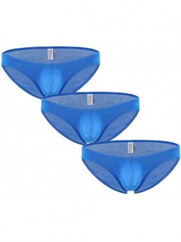 Briefs Men's Underwear Sexy Briefs Low Rise Cool Boxers Pack Set - Blue 3 - CQ18Y0XEE8E $39.25