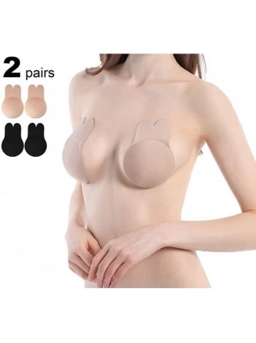 Accessories Women Nipple Covers Adhensive Bras Push Up Backless Invisible Nipple Covers with Lift - 1 Skin 1 Black-4 - CB19E4...