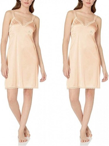 Slips Daywear 28" Stretch Lace Strap Full Slip (52016) 2Pack - Nude-nude - CC1854M2WG7 $37.45