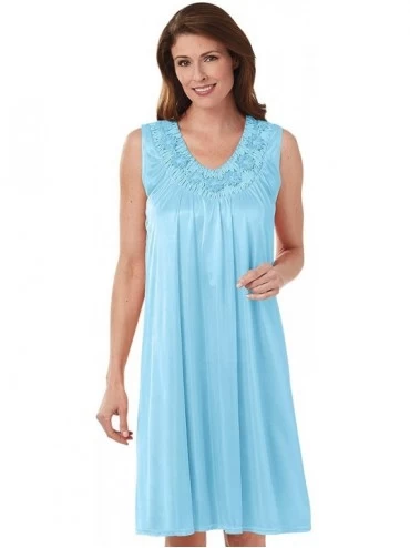 Nightgowns & Sleepshirts Tricot Gown - Blue - CZ190O0RNLU $20.13