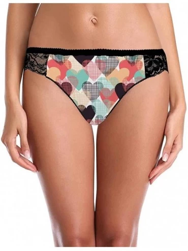 Thermal Underwear Womens Underwear Hipster Panties with Lace and Patterns Valentines Heart - Multi 1 - CK19E7K7ADZ $26.33