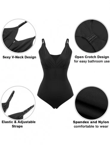 Shapewear Shapewear Bodysuit for Women Tummy Control Body Shaper Seamless Firm Control Faja Body Briefer - Black-1 - CV18XTRS...