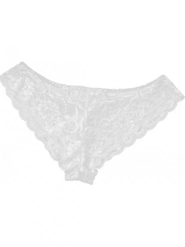 Briefs Sissy Pouch Panties Men Lace Bikini Briefs G-String Thongs Crossdress Underwear - White - C51803QQ6SH $14.83