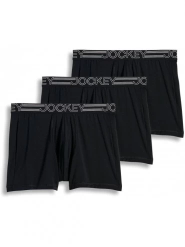 Boxer Briefs Men's Underwear Active Microfiber Boxer Brief - 3 Pack - Black - CQ12ISDM2NP $59.80