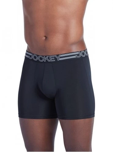 Boxer Briefs Men's Underwear Active Microfiber Boxer Brief - 3 Pack - Black - CQ12ISDM2NP $23.92