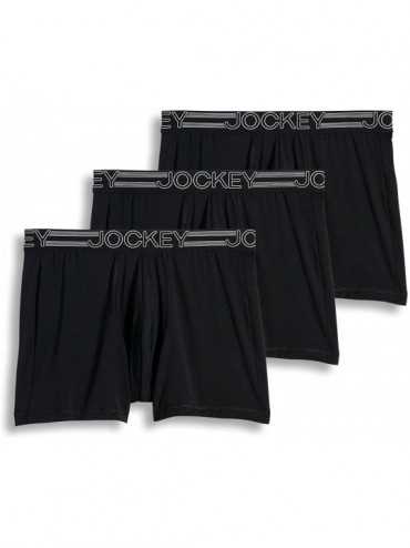 Men's Underwear Active Microfiber Boxer Brief - 3 Pack - Black ...