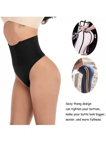 Shapewear Thong Shapewear Tummy Control Panties Body Shaper for Women Butt Lifter Waist Trainer Seamless Slimmer Panty - Blac...