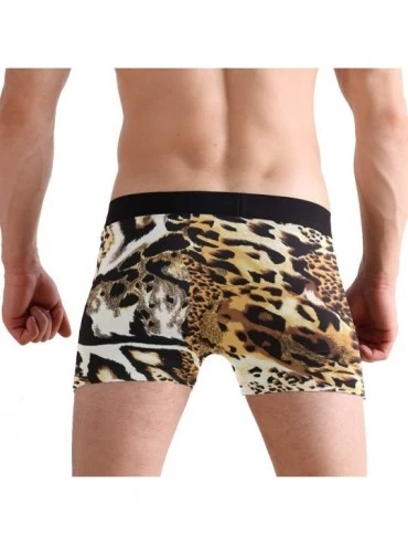 Boxer Briefs Unicorn Cow Leopard Lion Mens Boxer Briefs Underwear Breathable Stretch Boxer Trunk with Pouch - Brown - C518YHH...