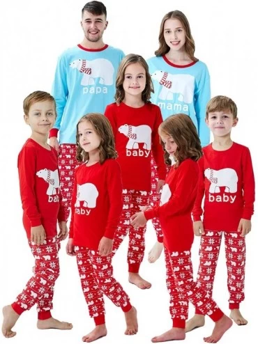 Sets Little Pajamas Holiday Family Matching Pajamas Sets Toddler Pjs Sleepwear - Women-whitebear - C218ZLRO2UR $63.32