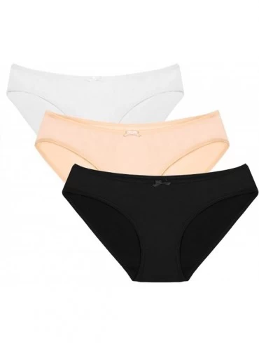 Panties Womens Low Rise Seamless Comfort Hipster Brief Underwear 3 Pack - Black / White / Beige (3 Pack) - C4126XLYHV9 $21.44