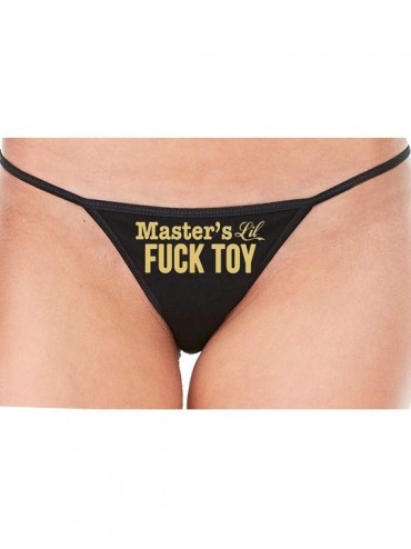 Panties Masters Little Fuck Toy Piece of Ass Black String Thong Panty - Sand - C8195DZSS7Z $31.54