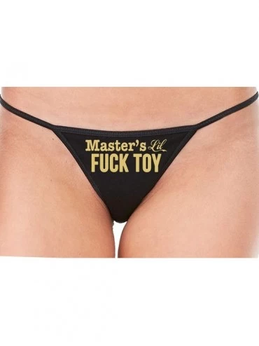 Panties Masters Little Fuck Toy Piece of Ass Black String Thong Panty - Sand - C8195DZSS7Z $29.57