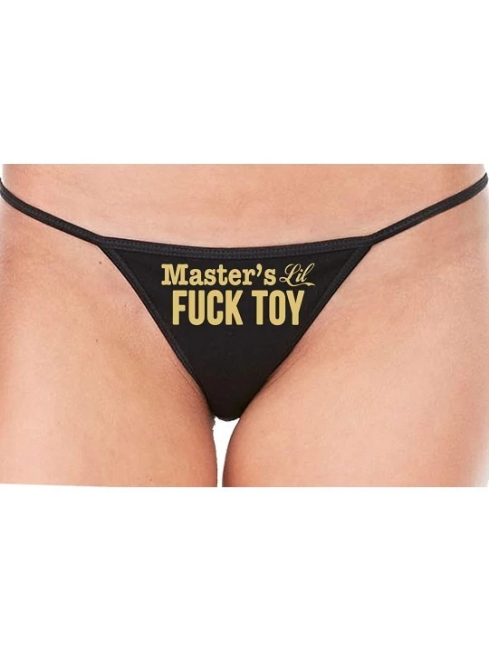 Panties Masters Little Fuck Toy Piece of Ass Black String Thong Panty - Sand - C8195DZSS7Z $13.80