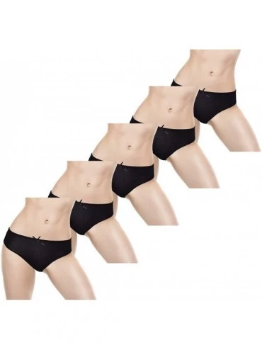 Panties Underwear Women's Bamboo Soft Stretch Panties Bikini - 3 or 5 Pack - 5-pack Black - C2197AYUQZG $39.74