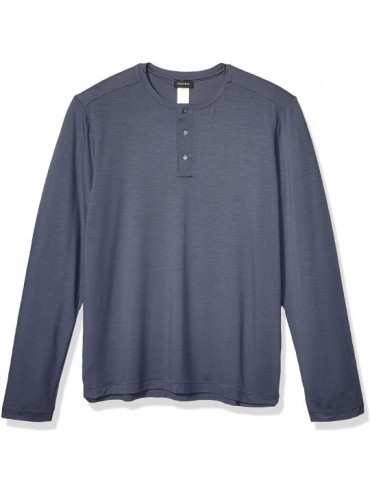 Sleep Tops Men's Harrison Long Sleeve Shirt 75642 - Lava Rock - C818I6MWTZN $88.53