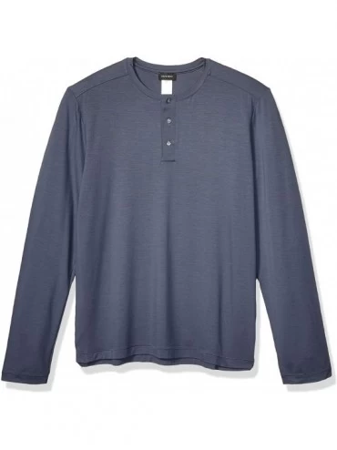 Sleep Tops Men's Harrison Long Sleeve Shirt 75642 - Lava Rock - C818I6MWTZN $76.59