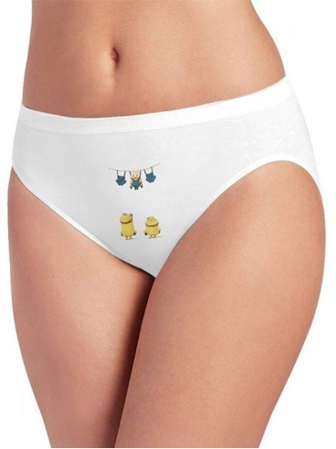 Panties Minions Women's Seamless ice Silk Sexy Fashionable Breathable Underwear- Soft Elastic Thong White - White2 - CG1906RW...