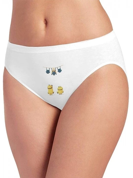 Panties Minions Women's Seamless ice Silk Sexy Fashionable Breathable Underwear- Soft Elastic Thong White - White2 - CG1906RW...