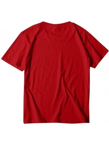 Garters & Garter Belts Womens Casual Shirt Wild Short Sleeve O-Neck Bee Printed Tops Blouse Tunics - Red - CI1945DU865 $11.43