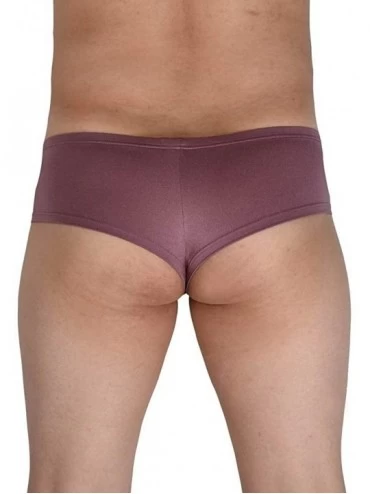 Boxer Briefs Men Cheeky Booty Bikini Boxers Bluge Pouch Thong Bottom Pants Spandex Hight Cut Boxer Briefs - Coffee - CD17X3ND...