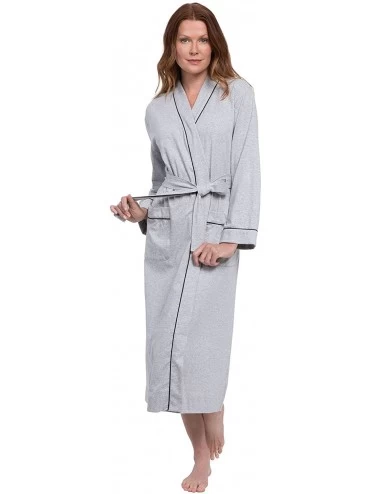 Robes Long Women's Cotton Robes - Soft Robe Womens - Heather Gray - CM18L8XHXQ3 $81.47