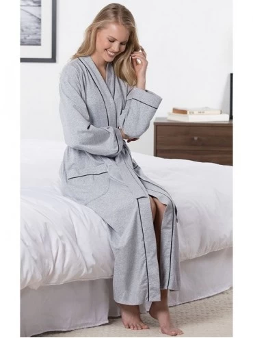 Robes Long Women's Cotton Robes - Soft Robe Womens - Heather Gray - CM18L8XHXQ3 $52.14