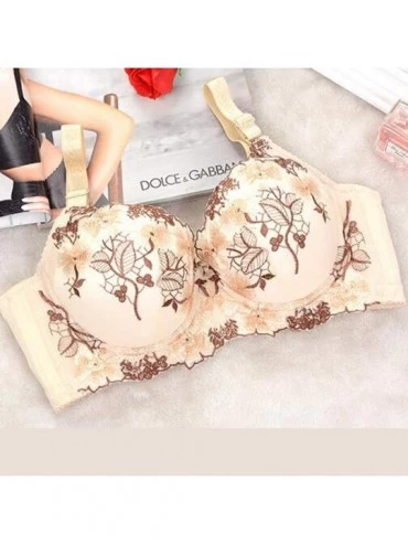 Camisoles & Tanks Female Sexy Embroidered Girl Adjustable Bras Sexy Lingerie Body Beauty Underwear - Khaki - CU18YK3H3H5 $17.21