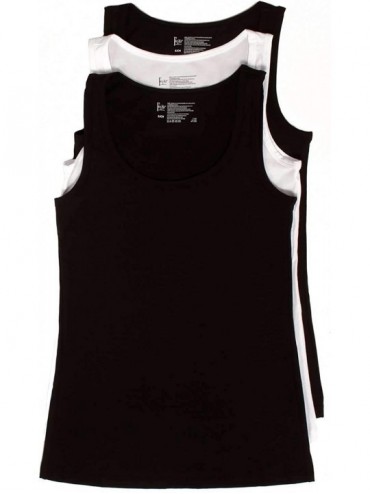 Tops Felina | Cotton Stretch Layering Tank Top | Loungewear | 3 Pack - Black White - CG18ZUIAAWD $76.62