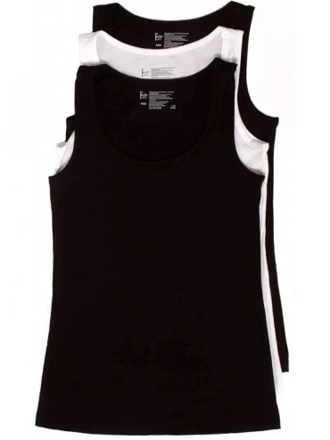 Tops Felina | Cotton Stretch Layering Tank Top | Loungewear | 3 Pack - Black White - CG18ZUIAAWD $65.43