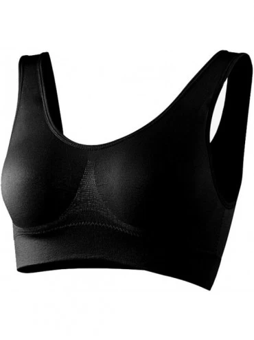Bustiers & Corsets Women 3 Pack Comfort Seamless Sport Bra Shockproof Padded Vest Tops Underwear - Black - CX199GY8X5O $22.24