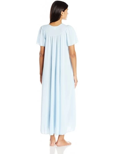 Nightgowns & Sleepshirts Women's Beloved 53 Inch Flutter Sleeve Long Gown - Blue - CK11N01QDPT $27.22