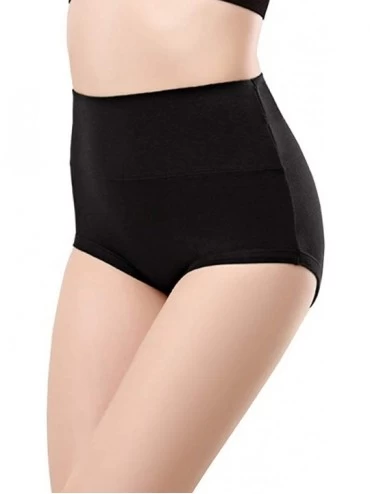 Panties Women's Multipack Comfort Cotton Stretch Panties High Waist Briefs Underwear Ladies Tummy Control Underpants - Black ...