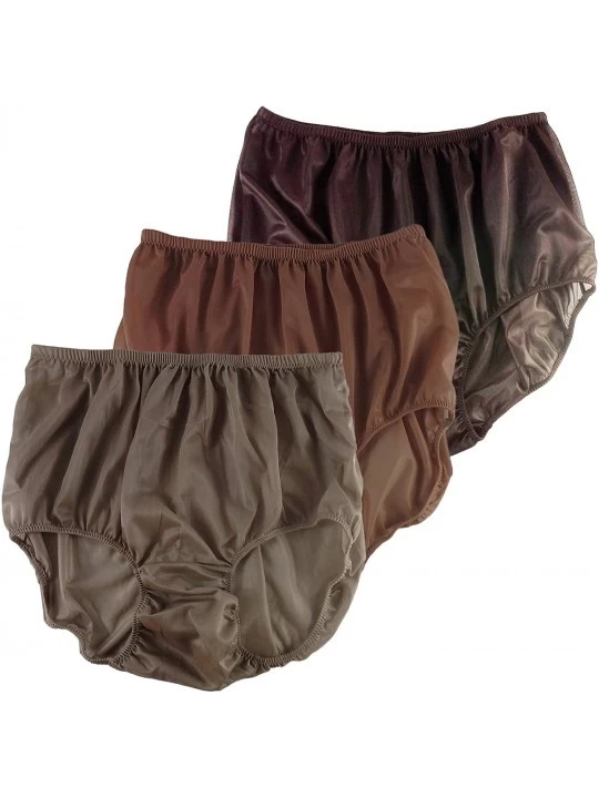 Panties A137 Lot 3 Panties for Women Pack Plus Size Briefs Panty Silky Nylon Panties High Waist Underwear Lingerie - CR18CONA...