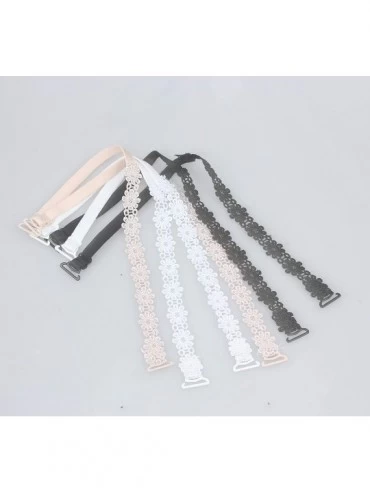 Bras AooToo Womens Convertible Lace Flower Bra Straps 3 Pack - Three Colors - CV185X54C3K $9.42