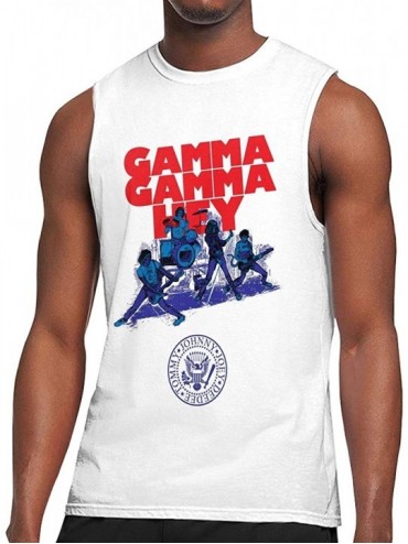 Undershirts Men's Black Summer Round Neck Sleeveless T-Shirt-Ramones Cotton Tank Tops for Gym - Ramones31 - CU190X0RKYH $48.29