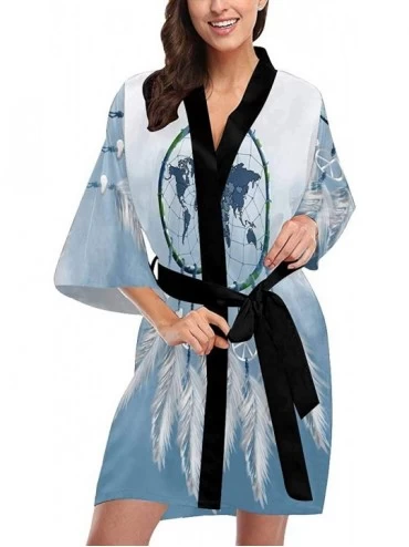 Robes Custom Butterfly Hot Air Balloon Women Kimono Robes Beach Cover Up for Parties Wedding (XS-2XL) - Multi 4 - CG194S5375D...