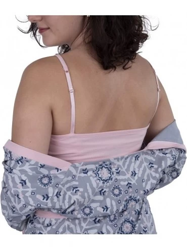 Nightgowns & Sleepshirts Women's Cotton Nightgown Sets Soft Sleepwear Set Kimono Robe Pajama Dress - Grey-pink - CR19E7ZRRN7 ...
