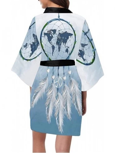 Robes Custom Butterfly Hot Air Balloon Women Kimono Robes Beach Cover Up for Parties Wedding (XS-2XL) - Multi 4 - CG194S5375D...