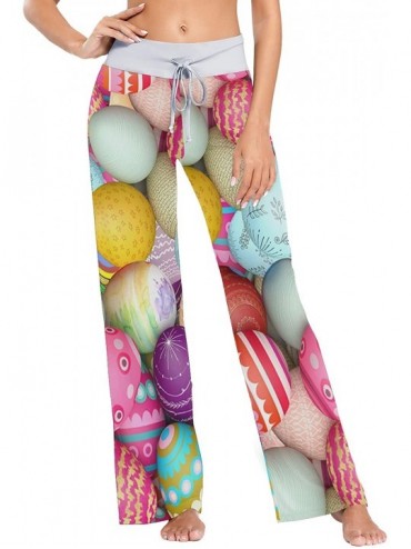 Bottoms Women's Loose Casual Comfy Pajama Pants Drawstring Palazzo Wide Leg Lounge Pants - Color27 - CG197EDAGYG $57.81
