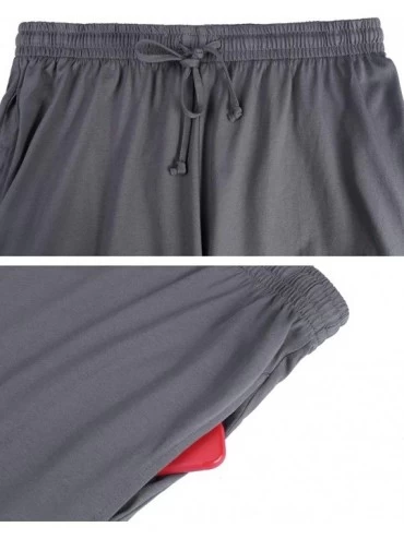 Sleep Sets Men's Pajama Set Cotton Sleepwear Lounge Set 3-Button Neck Short Sleeves Tops and Shorts - B-black - CD19CAKSKHD $...