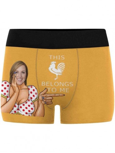 Boxer Briefs Personalized Your Face on Men's Boxer Briefs Underwear This Rooster Belongs to Me - Multi 2 - C119858RNWN $53.32